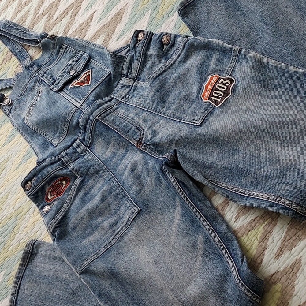 VINTAGE Harley Davidson Women’s Jean Bib Overalls